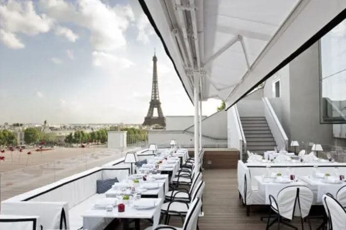 Vue sur Paris depuis le restaurant Maison Blanche