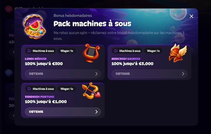 bonus machine à sous aphrodite