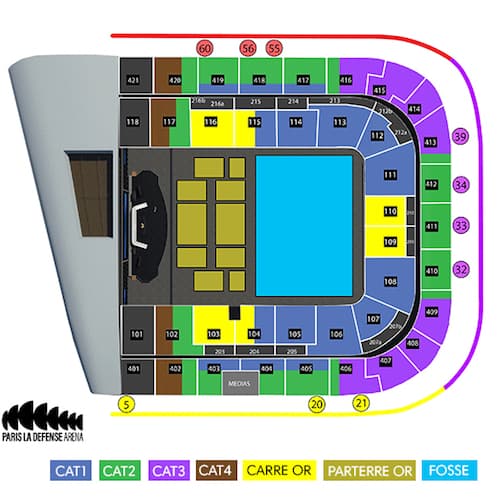 Plan Paris la Défense Arena.